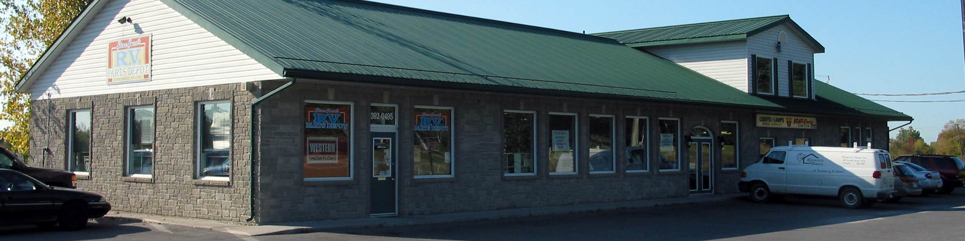 Steve Sweet’s RV and Parts Depot storefront on Highway 2, with the original RV and Western signage